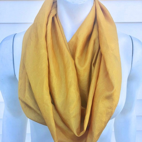 Accessories | Mustard Yellow Silk Infinity Scarf | Poshmark
